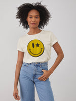 Lola – Round Neck Tee - Smiley Logo - Off White
