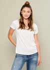 Valerie - Basic V-neck Tee - White