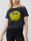 Lola - Loose Tee - Smiley - Black