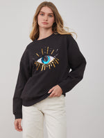 Alexa - Oversized Sweatshirt - Evil Eye - Smoke Black